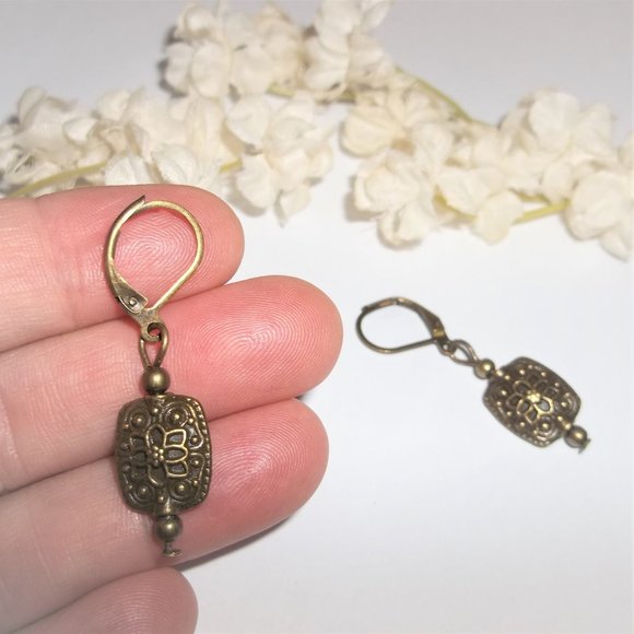 Boho Dangle Earrings Beaded Lever Back Dangly Style Handmade Jewelry Set D352 - Picture 6 of 8